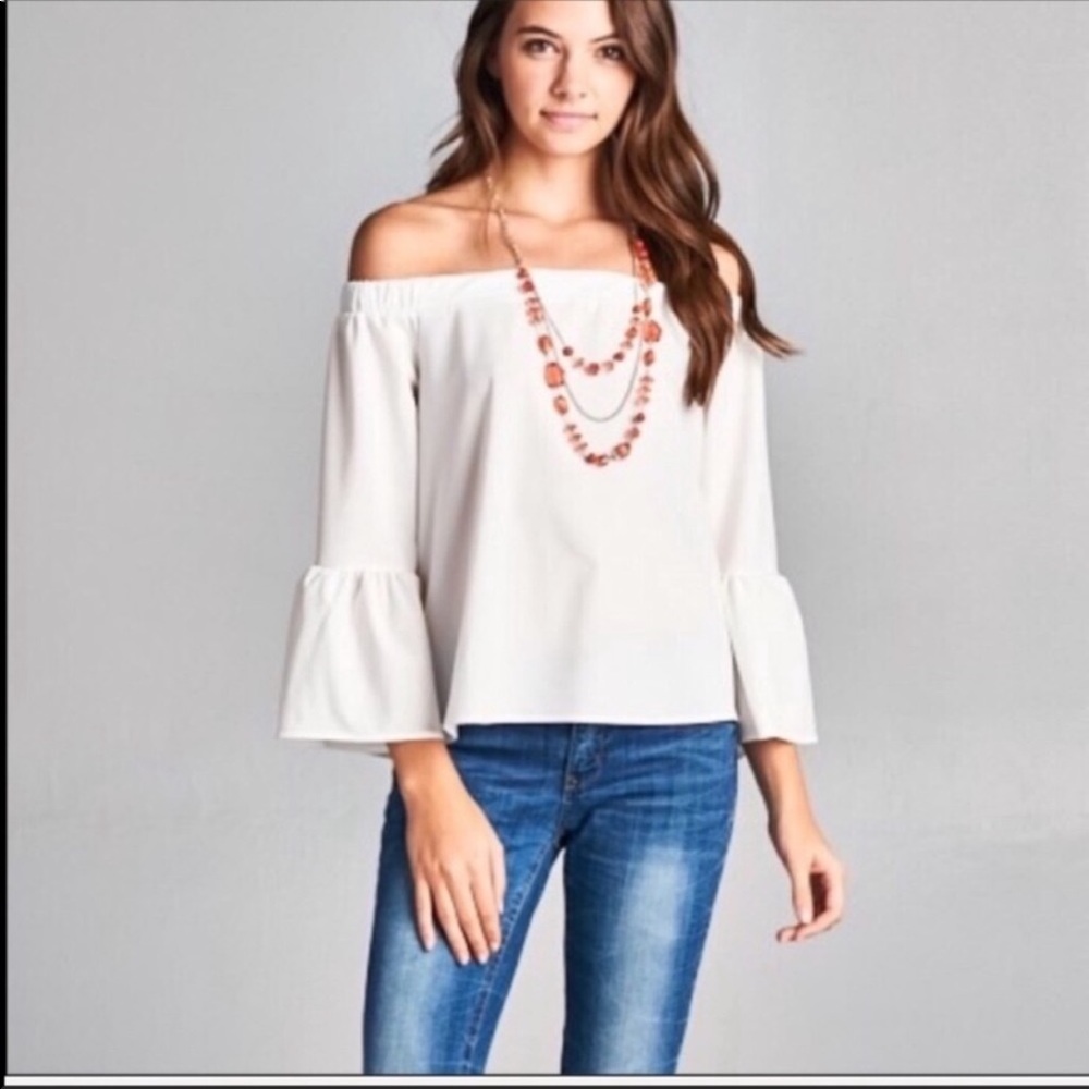 Ivory Bell Sleeve Blouse - Picture 1 of 2